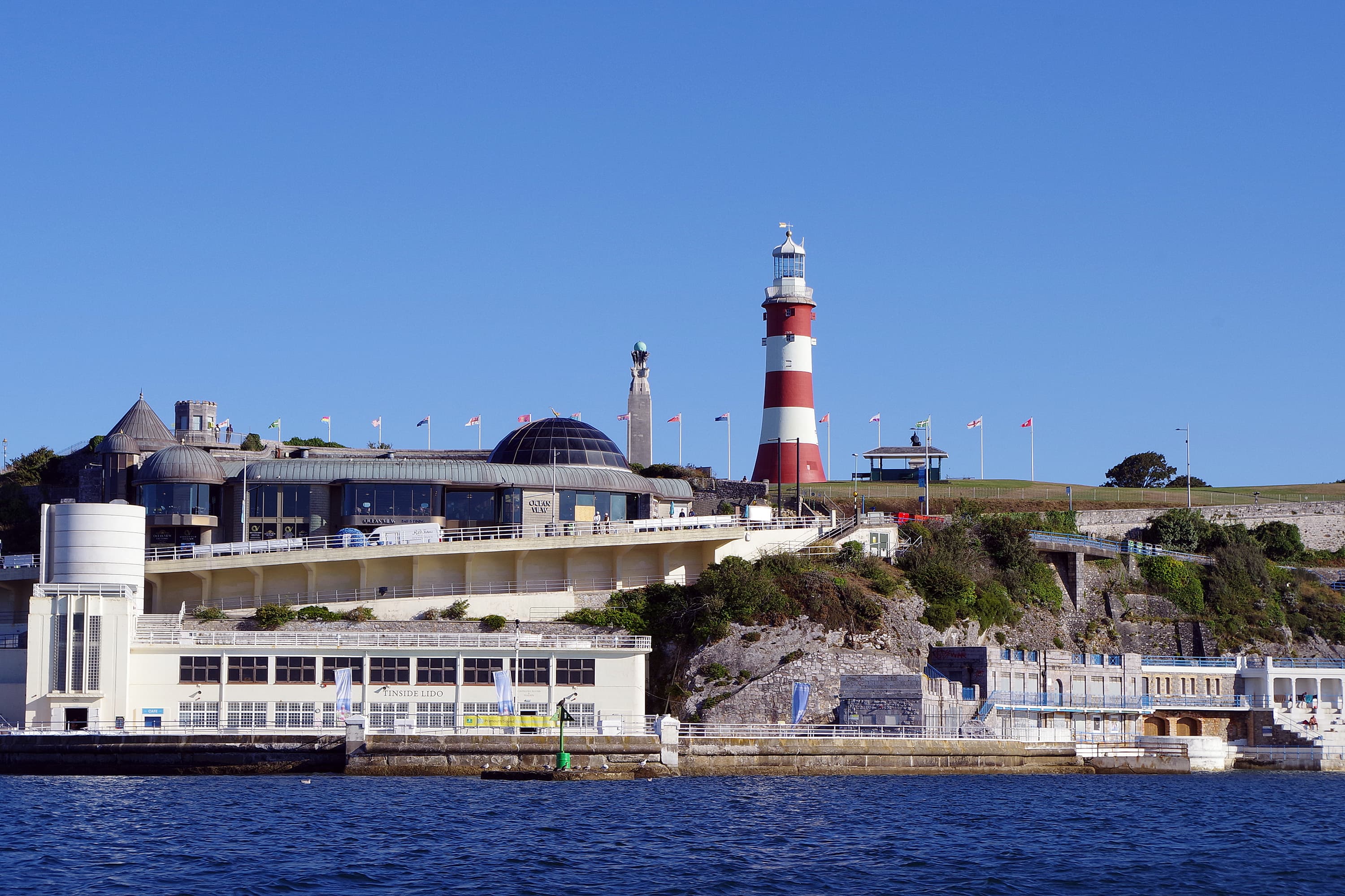 Plymouth Hoe and Smeaton's Tower from Plymouth Sound